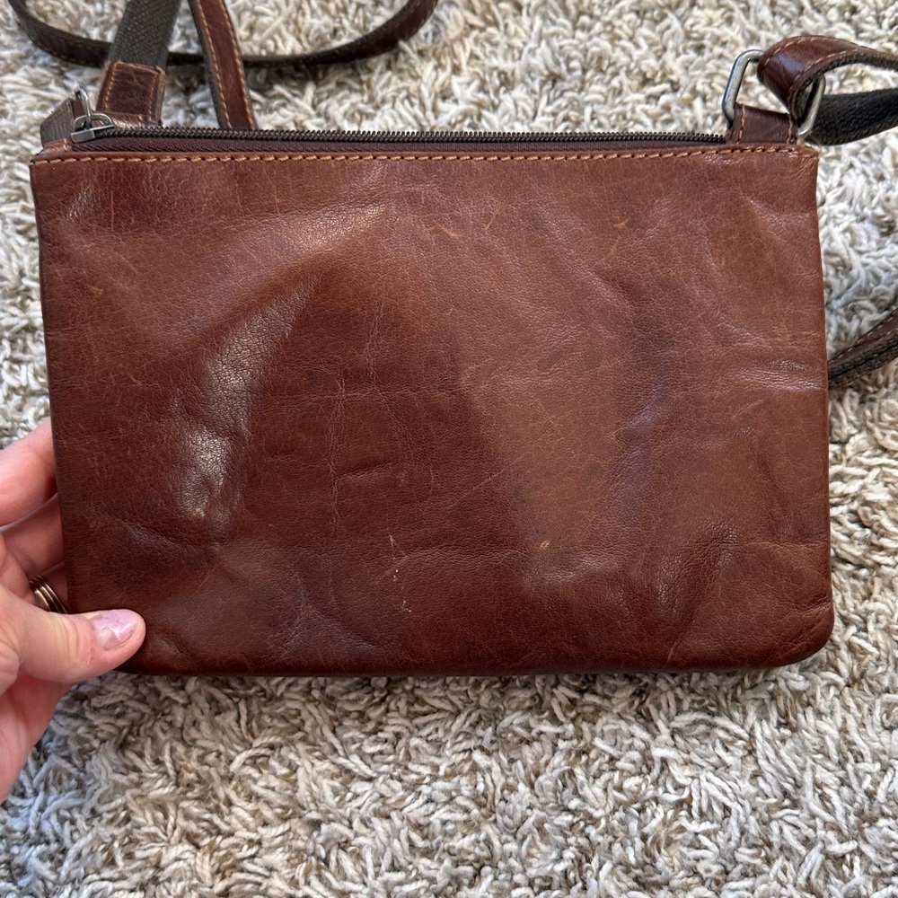 Jack Georges Leather Brown Crossbody Purse with RFID Protection - Picture 13 of 13